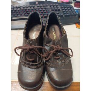 Hot Tomato Brown Shoes Womens Size 7M Square Toe heels Chunky 90s Witchy